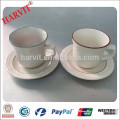 Africa Hot Selling Coffee Cup And Saucer Ceramic Color Rim Cups And Saucers